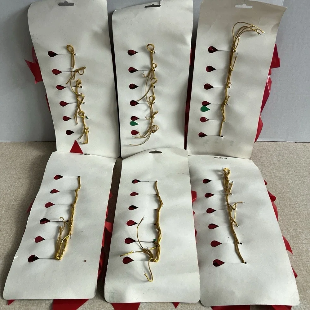 6- Vintage Trim-a-Tree Bows 6 Packs NEW In Package Christmas Decor Old Stock NOS